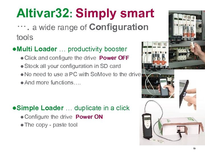 Altivar 32: Simply smart …. a wide range of Configuration tools ●Multi Loader …