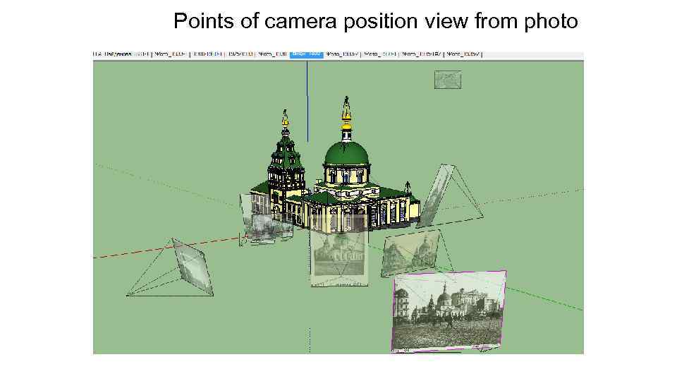 Points of camera position view from photo 