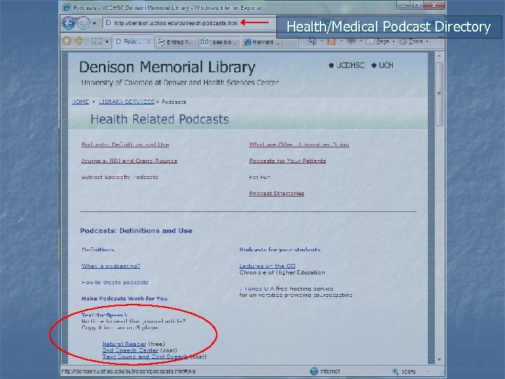 Health/Medical Podcast Directory 