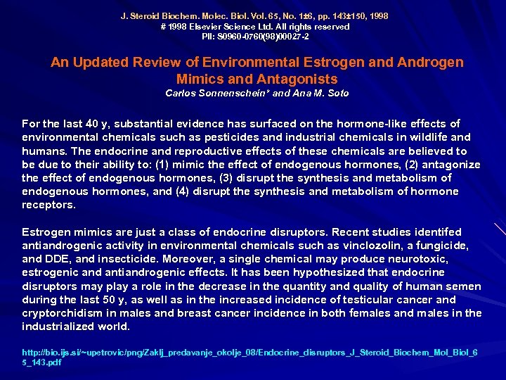 J. Steroid Biochem. Molec. Biol. Vol. 65, No. 1± 6, pp. 143± 150, 1998