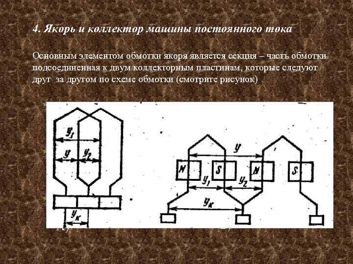 4. Якорь и коллектор машины постоянного тока Основным элементом обмотки якоря является секция –