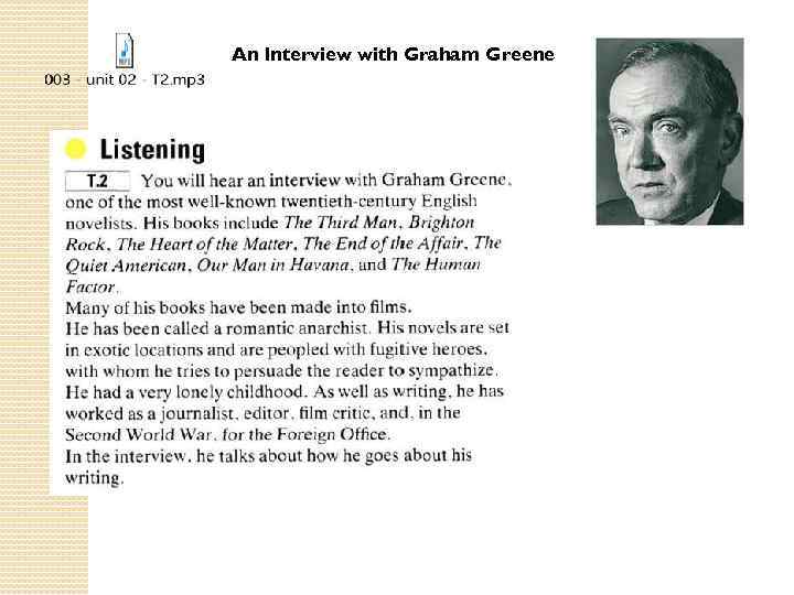 An Interview with Graham Greene 