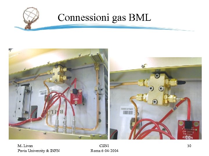 Connessioni gas BML M. Livan Pavia University & INFN CSN 1 Roma 6 -04
