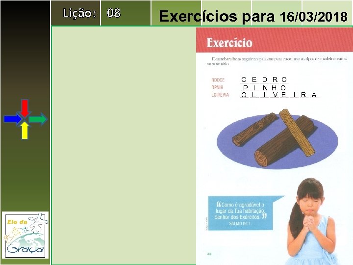 Lição: 08 Exercícios para 16/03/2018 C E D R O P I N H