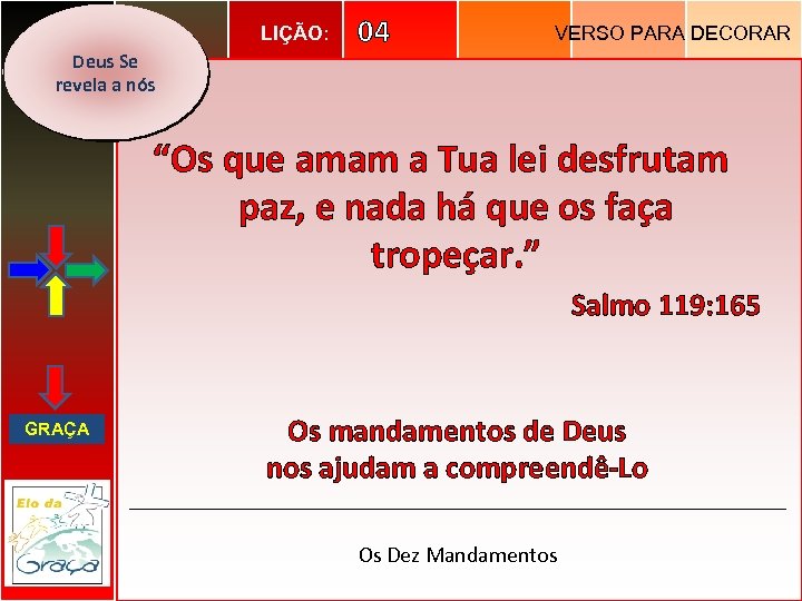 LIÇÃO: Deus Se revela a nós 04 VERSO PARA DECORAR “Os que amam a