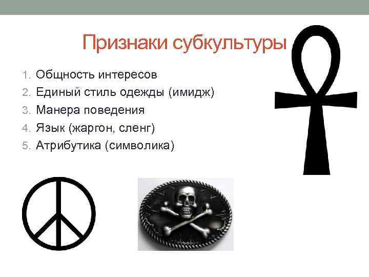 К признакам субкультуры относятся. Признаки субкультуры. Символы субкультур. Составляющие субкультуры. Символы молодежных субкультур.