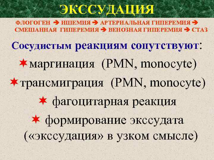 Экссудация это в патологии. Экссудация. Смешанная экссудация патология.