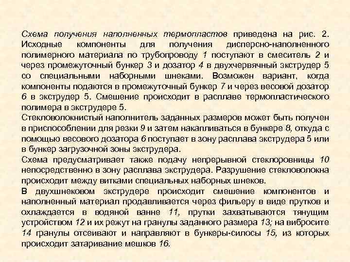 Схема получения наполненных термопластов приведена на рис. 2. Исходные компоненты для получения дисперсно наполненного