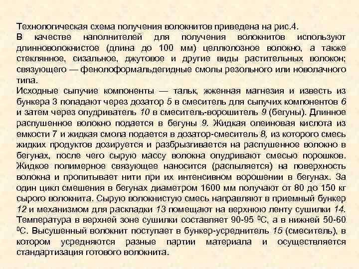 Технологическая схема получения волокнитов приведена на рис. 4. В качестве наполнителей для получения волокнитов