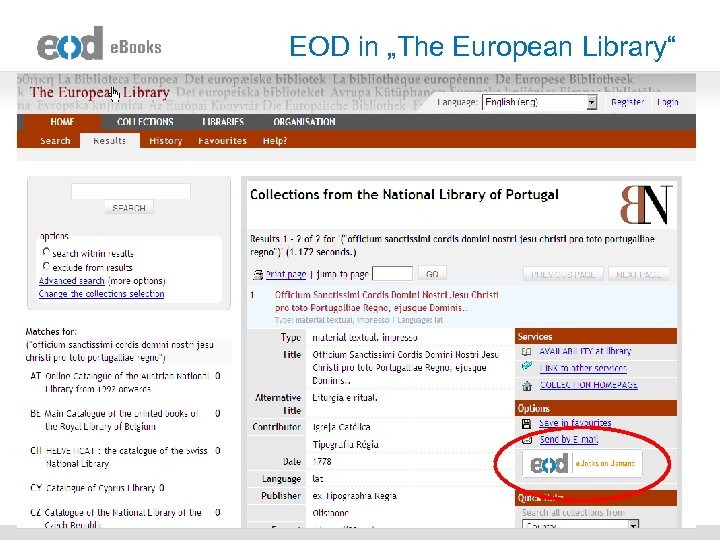 EOD in „The European Library“ 