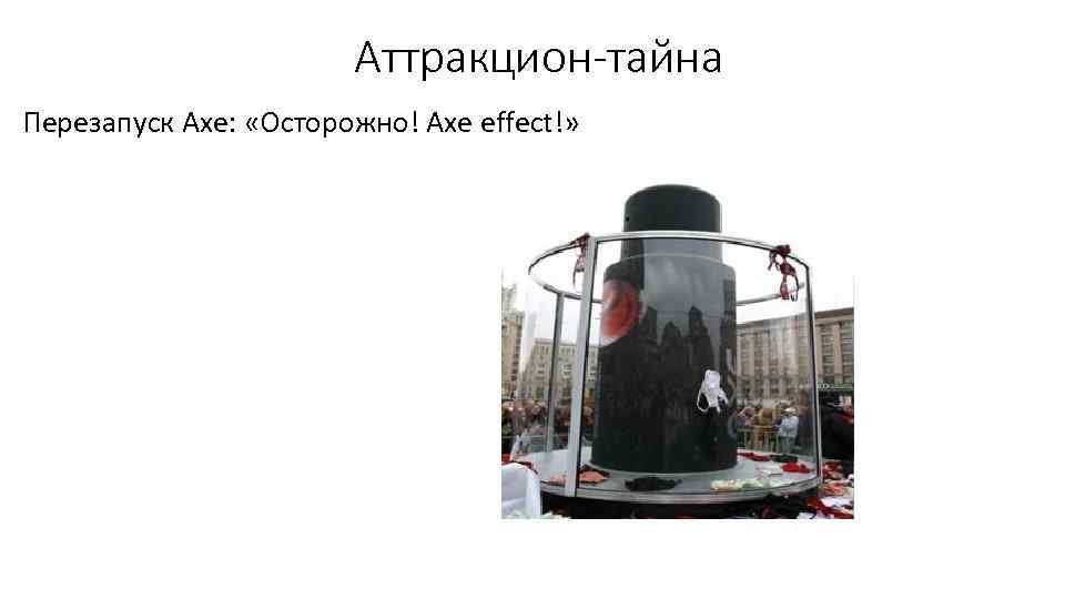 Аттракцион-тайна Перезапуск Axe: «Осторожно! Axe effect!» 