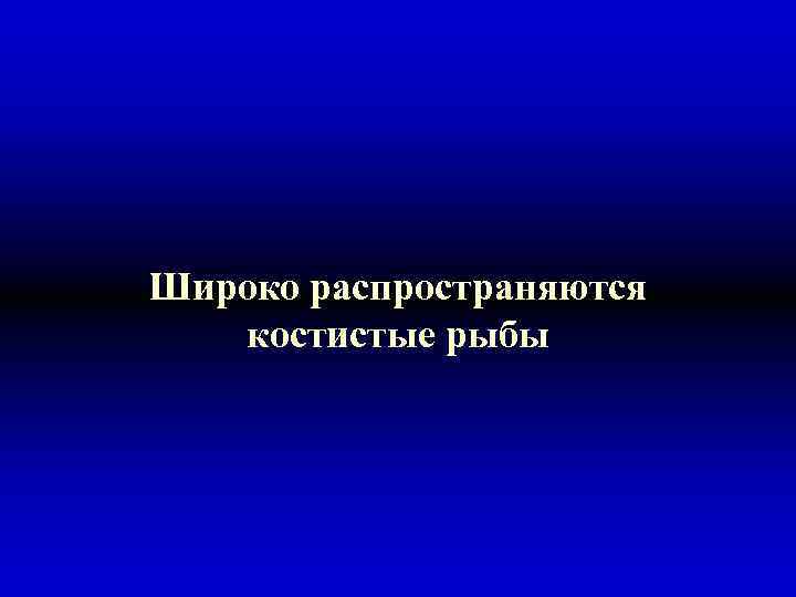 Широко распространяются костистые рыбы 