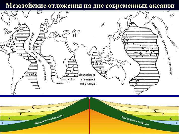 Мезозойские отложения на дне современных океанов 