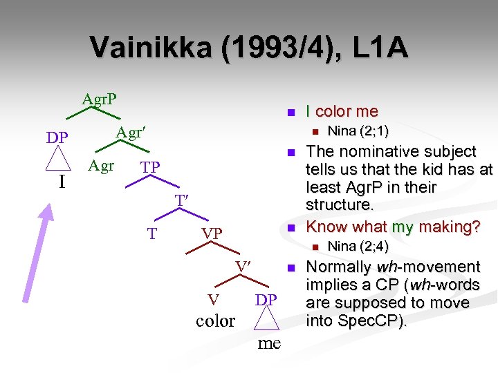 Vainikka (1993/4), L 1 A Agr. P Agr DP I n Agr I color