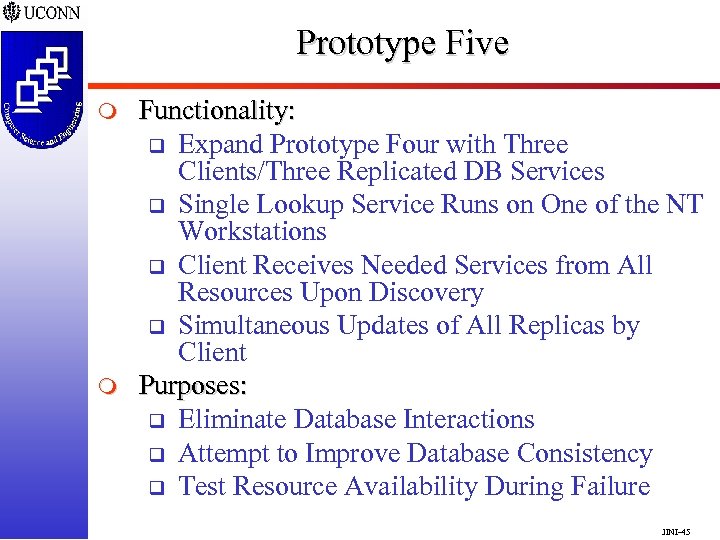 Prototype Five m m Functionality: q Expand Prototype Four with Three Clients/Three Replicated DB