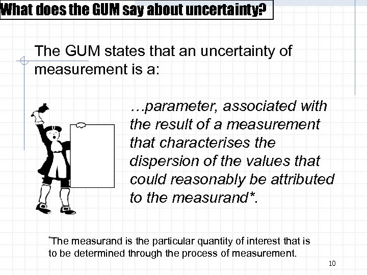 What does the GUM say about uncertainty? The GUM states that an uncertainty of