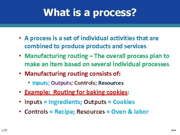 What is a process? • A process is a set of individual activities that