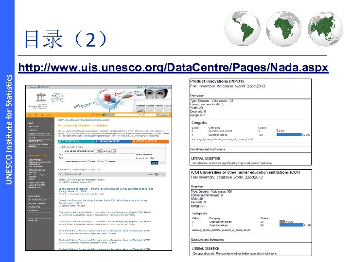 目录（2） UNESCO Institute for Statistics http: //www. uis. unesco. org/Data. Centre/Pages/Nada. aspx 