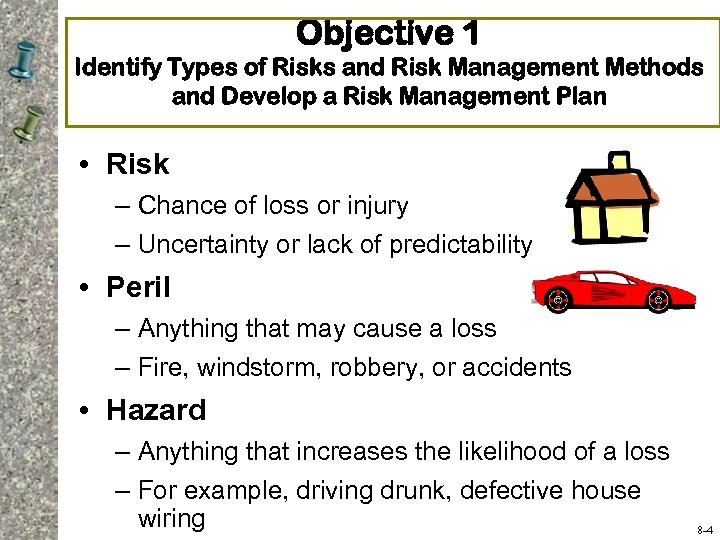 Objective 1 Identify Types of Risks and Risk Management Methods and Develop a Risk