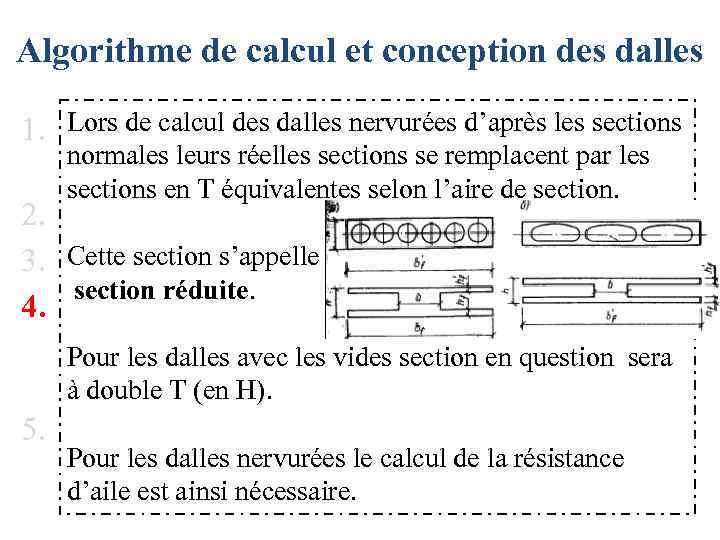 Algorithme de calcul et conception des dalles Lors de calcul des dalles nervurées d’après