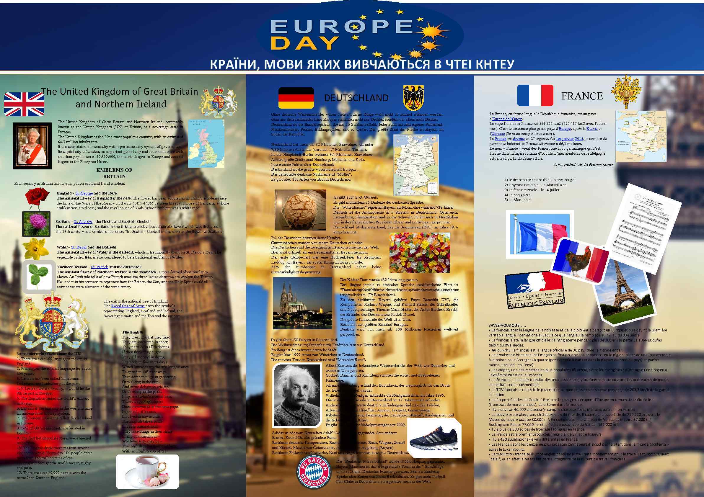 КРАЇНИ, МОВИ ЯКИХ ВИВЧАЮТЬСЯ В ЧТЕІ КНТЕУ The United Kingdom of Great Britain and