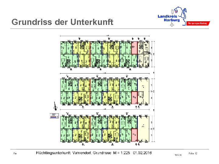 Grundriss der Unterkunft Fachbereich Soziales / Stabsstelle Öffentlichkeitsarbeit Folie 12 