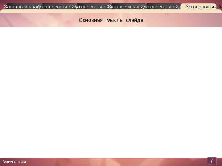Заголовок слайда Заголовок слайда Заголовок слайд Основная мысль слайда ЗАМЕЧАНИЯ, ССЫЛКИ 7 