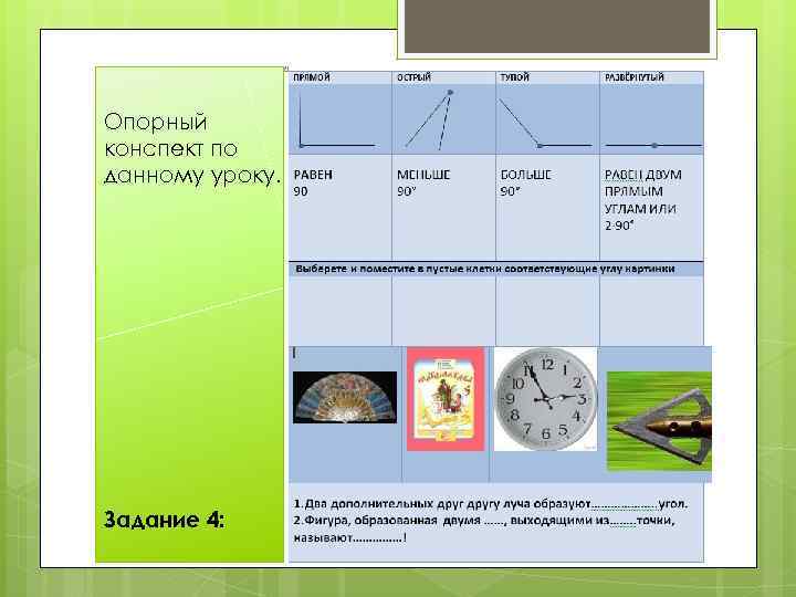 Опорный конспект по данному уроку. Задание 4: 