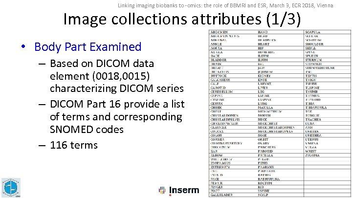 Linking imaging biobanks to -omics: the role of BBMRI and ESR, March 3, ECR