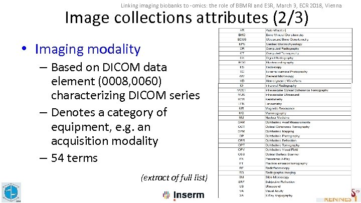 Linking imaging biobanks to -omics: the role of BBMRI and ESR, March 3, ECR