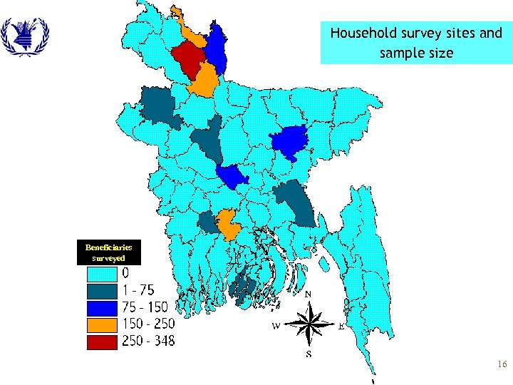 Household survey sites and sample size Beneficiaries surveyed 16 