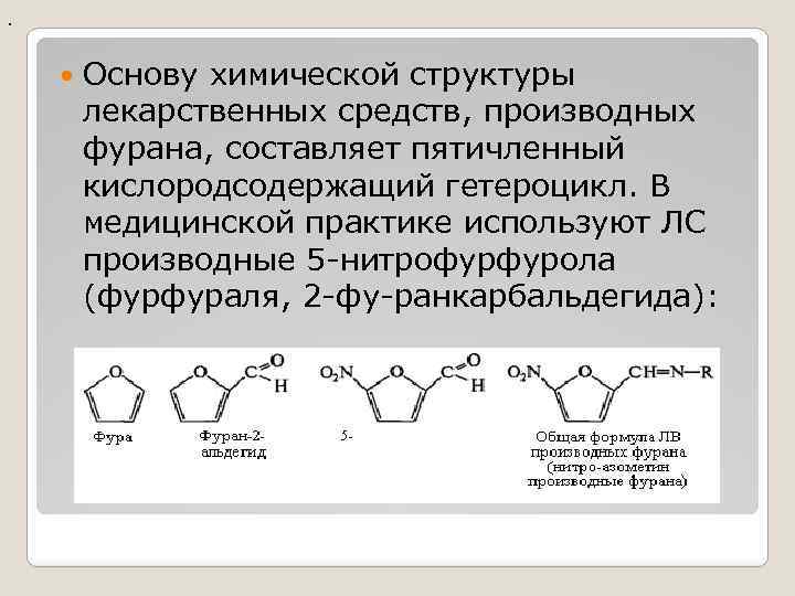 Производным нитрофурана является. Фуран формула химическая. Фуран гетероциклические. Препараты производных фурана. Лекарственное средство – производное фурана.