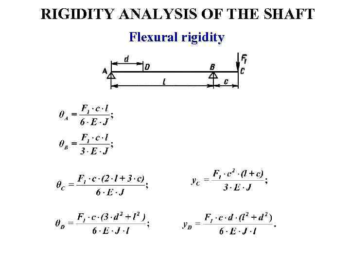 RIGIDITY ANALYSIS OF THE SHAFT Flexural rigidity 