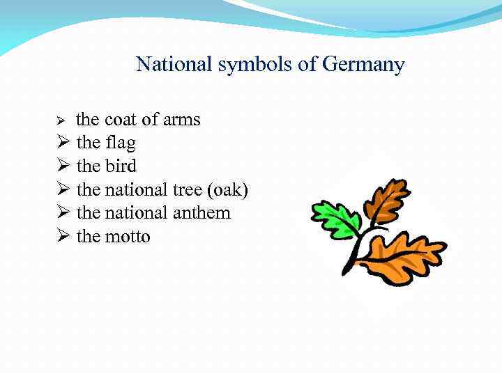 National symbols of Germany the coat of arms Ø the flag Ø the bird