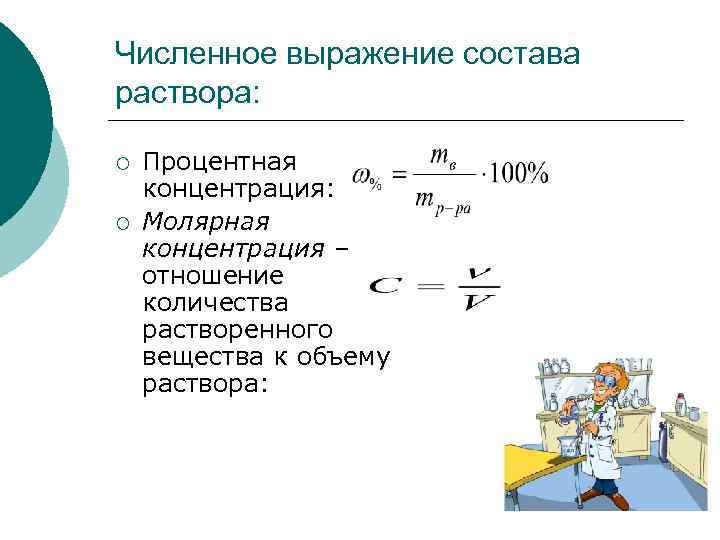 Процентная концентрация раствора это количество