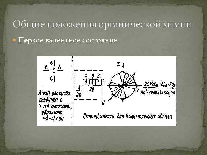  Первое валентное состояние 