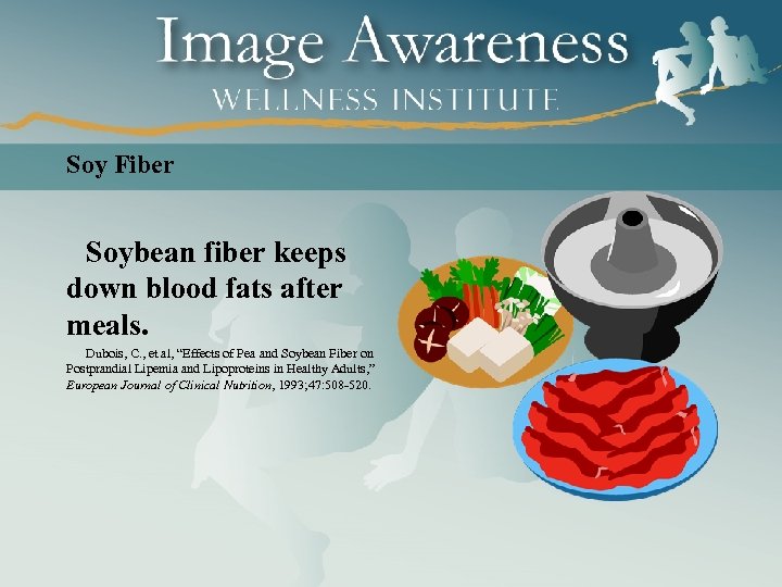 Soy Fiber Soybean fiber keeps down blood fats after meals. Dubois, C. , et