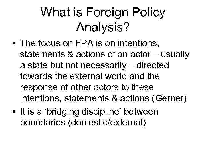 master thesis foreign policy analysis