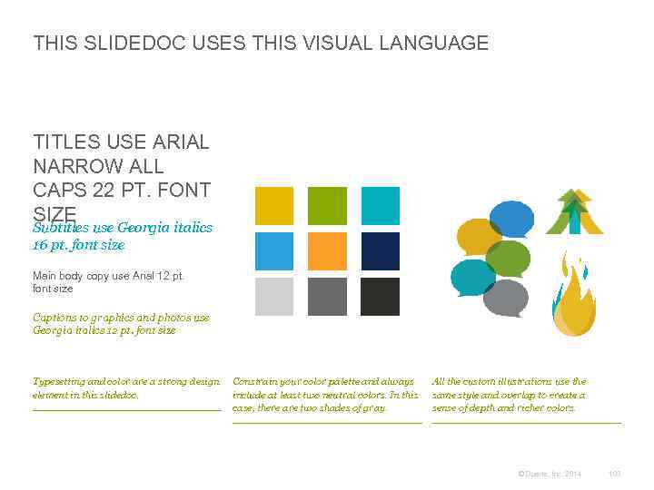THIS SLIDEDOC USES THIS VISUAL LANGUAGE TITLES USE ARIAL NARROW ALL CAPS 22 PT.