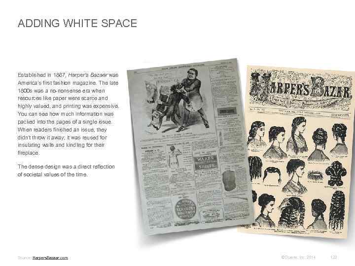 ADDING WHITE SPACE Established in 1867, Harper’s Bazaar was America’s first fashion magazine. The