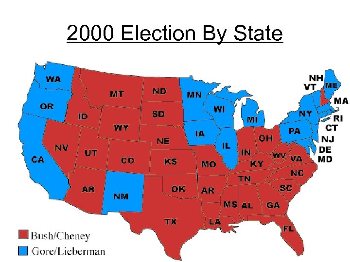 2000 Election By State 