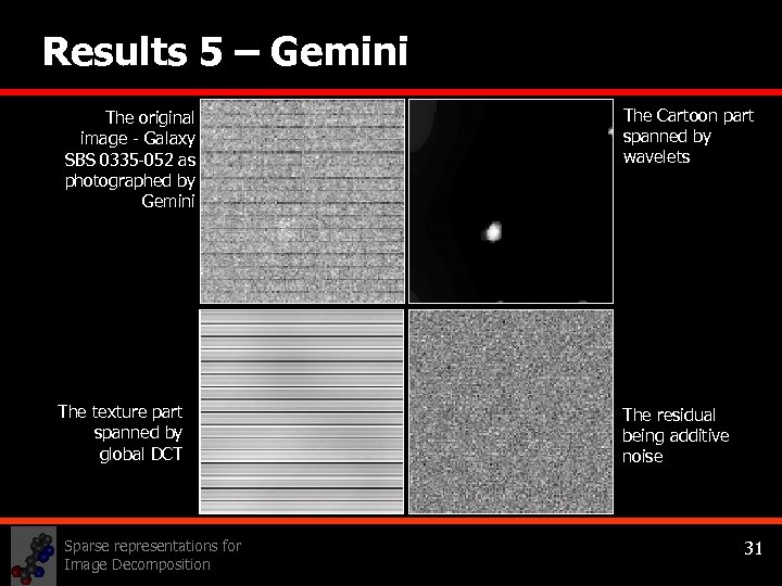 Results 5 – Gemini The original image - Galaxy SBS 0335 -052 as photographed