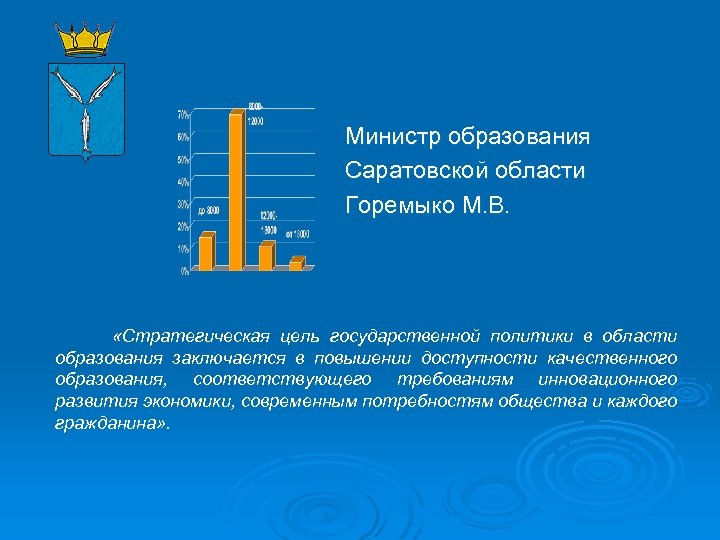 Министр образования Саратовской области Горемыко М. В. «Стратегическая цель государственной политики в области образования