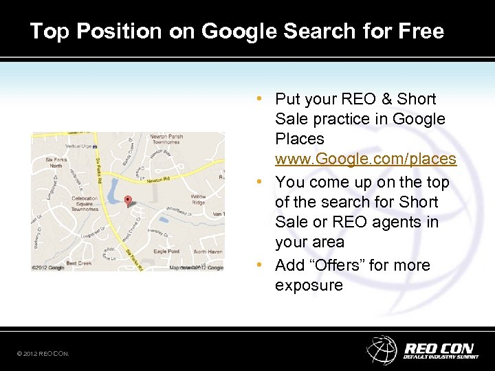 Top Position on Google Search for Free • Put your REO & Short Sale