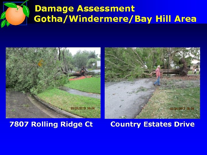 Damage Assessment Gotha/Windermere/Bay Hill Area 7807 Rolling Ridge Ct Country Estates Drive 