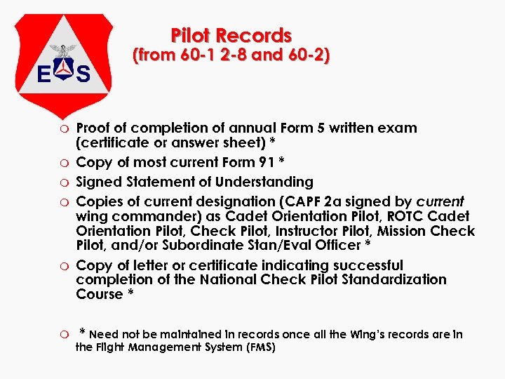 Pilot Records (from 60 -1 2 -8 and 60 -2) m m m Proof