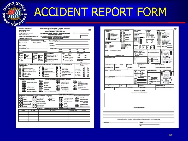 ACCIDENT REPORT FORM 18 