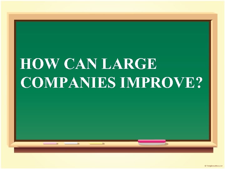 HOW CAN LARGE COMPANIES IMPROVE? 