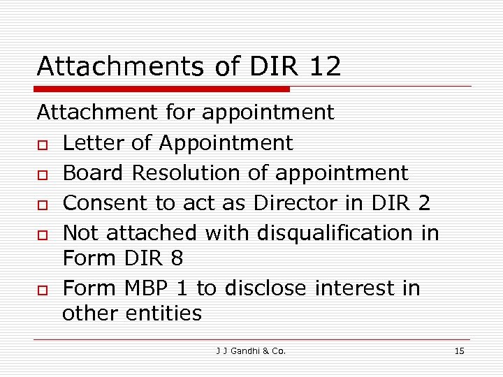 Attachments of DIR 12 Attachment for appointment o Letter of Appointment o Board Resolution