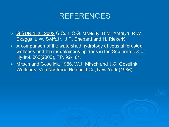 REFERENCES G. SUN et al. , 2002 G. Sun, S. G. Mc. Nulty, D.